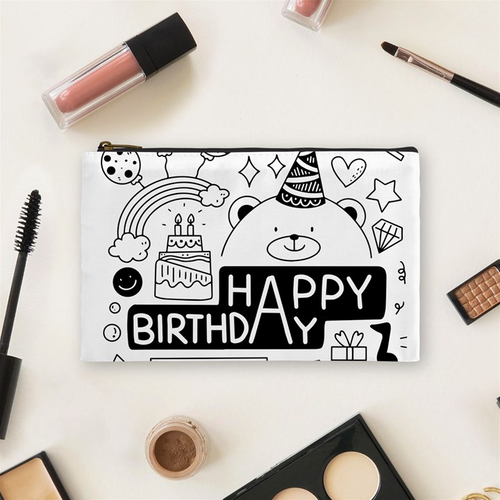 Happy Birthday Celebration Party Cosmetic Bag (Medium)