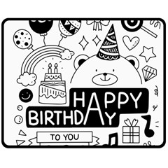 Happy Birthday Celebration Party Two Sides Fleece Blanket (medium) by Sarkoni