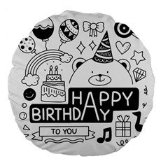 Happy Birthday Celebration Party Large 18  Premium Flano Round Cushions by Sarkoni