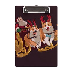 Christmas Santa Claus Dog Sled A5 Acrylic Clipboard by Sarkoni