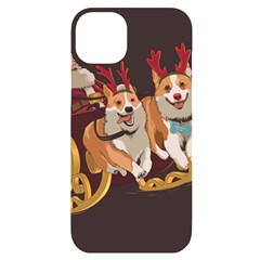 Christmas Santa Claus Dog Sled Iphone 14 Plus Black Uv Print Case by Sarkoni