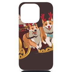 Christmas Santa Claus Dog Sled Iphone 14 Pro Black Uv Print Case by Sarkoni