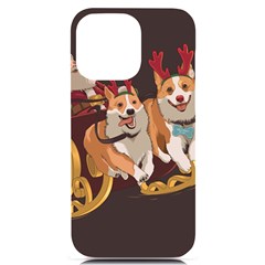 Christmas Santa Claus Dog Sled Iphone 14 Pro Max Black Uv Print Case by Sarkoni