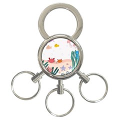 Cartoon Marine Life Marine Drawing 3-ring Key Chain by Sarkoni