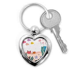 Cartoon Marine Life Marine Drawing Key Chain (heart) by Sarkoni