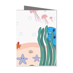 Cartoon Marine Life Marine Drawing Mini Greeting Cards (pkg Of 8)