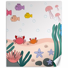 Cartoon Marine Life Marine Drawing Canvas 8  X 10  by Sarkoni