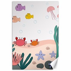 Cartoon Marine Life Marine Drawing Canvas 20  X 30  by Sarkoni