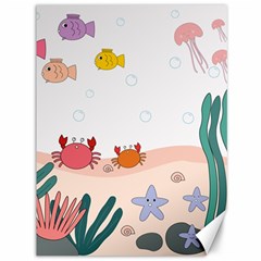 Cartoon Marine Life Marine Drawing Canvas 36  X 48  by Sarkoni