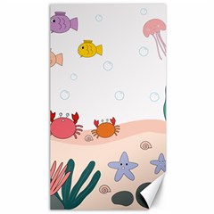 Cartoon Marine Life Marine Drawing Canvas 40  X 72  by Sarkoni