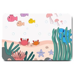 Cartoon Marine Life Marine Drawing Large Doormat by Sarkoni