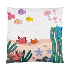 Cartoon Marine Life Marine Drawing Standard Cushion Case (two Sides) by Sarkoni