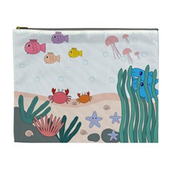 Cartoon Marine Life Marine Drawing Cosmetic Bag (xl)