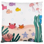 Cartoon Marine Life Marine Drawing Large Cushion Case (Two Sides) Front