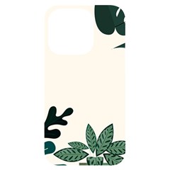 Leaves Plants Foliage Border Iphone 14 Pro Black Uv Print Case by Sarkoni