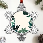 Leaves Plants Foliage Border Metal Small Snowflake Ornament Front