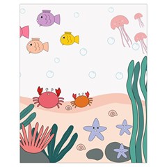 Cartoon Marine Life Marine Drawing Drawstring Bag (small) by Sarkoni