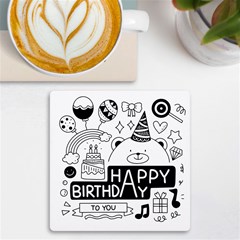 Happy Birthday Celebration Party Uv Print Square Tile Coaster  by Sarkoni