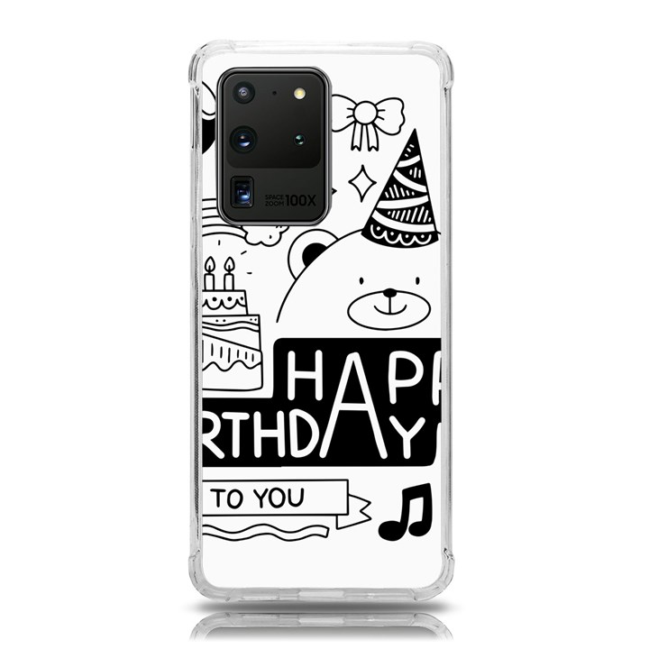 Happy Birthday Celebration Party Samsung Galaxy S20 Ultra 6.9 Inch TPU UV Case