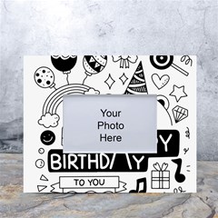 Happy Birthday Celebration Party White Tabletop Photo Frame 4 x6  by Sarkoni