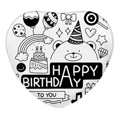 Happy Birthday Celebration Party Heart Glass Fridge Magnet (4 Pack) by Sarkoni