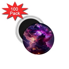 Cloud Heaven Storm Chaos Purple 1 75  Magnets (100 Pack)  by Sarkoni