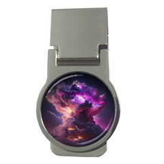 Cloud Heaven Storm Chaos Purple Money Clips (round)  by Sarkoni