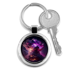 Cloud Heaven Storm Chaos Purple Key Chain (round) by Sarkoni