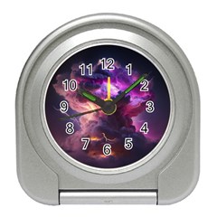 Cloud Heaven Storm Chaos Purple Travel Alarm Clock by Sarkoni