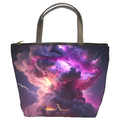 Cloud Heaven Storm Chaos Purple Bucket Bag by Sarkoni