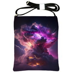 Cloud Heaven Storm Chaos Purple Shoulder Sling Bag by Sarkoni