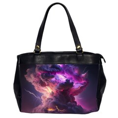 Cloud Heaven Storm Chaos Purple Oversize Office Handbag (2 Sides) by Sarkoni