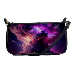 Cloud Heaven Storm Chaos Purple Shoulder Clutch Bag by Sarkoni