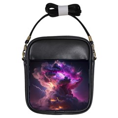 Cloud Heaven Storm Chaos Purple Girls Sling Bag by Sarkoni