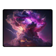 Cloud Heaven Storm Chaos Purple Two Sides Fleece Blanket (small) by Sarkoni