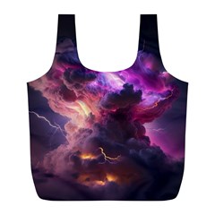 Cloud Heaven Storm Chaos Purple Full Print Recycle Bag (l) by Sarkoni