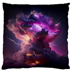 Cloud Heaven Storm Chaos Purple Standard Premium Plush Fleece Cushion Case (one Side) by Sarkoni