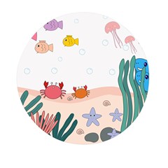 Cartoon Marine Life Marine Drawing Mini Round Pill Box (pack Of 5) by Sarkoni