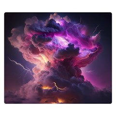 Cloud Heaven Storm Chaos Purple Two Sides Premium Plush Fleece Blanket (small) by Sarkoni