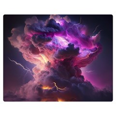 Cloud Heaven Storm Chaos Purple Two Sides Premium Plush Fleece Blanket (medium) by Sarkoni