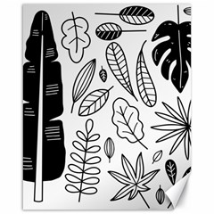 Leaves Plants Doodle Drawing Canvas 16  X 20  by Sarkoni