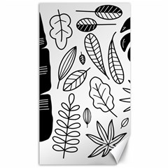 Leaves Plants Doodle Drawing Canvas 40  X 72  by Sarkoni