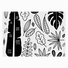 Leaves Plants Doodle Drawing Large Glasses Cloth by Sarkoni