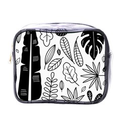 Leaves Plants Doodle Drawing Mini Toiletries Bag (one Side) by Sarkoni