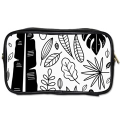 Leaves Plants Doodle Drawing Toiletries Bag (one Side) by Sarkoni