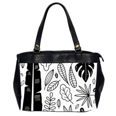 Leaves Plants Doodle Drawing Oversize Office Handbag (2 Sides) by Sarkoni