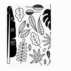 Leaves Plants Doodle Drawing Large Garden Flag (two Sides) by Sarkoni