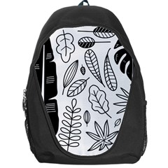 Leaves Plants Doodle Drawing Backpack Bag by Sarkoni