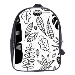 Leaves Plants Doodle Drawing School Bag (xl) by Sarkoni