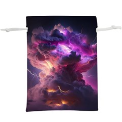 Cloud Heaven Storm Chaos Purple Lightweight Drawstring Pouch (xl) by Sarkoni